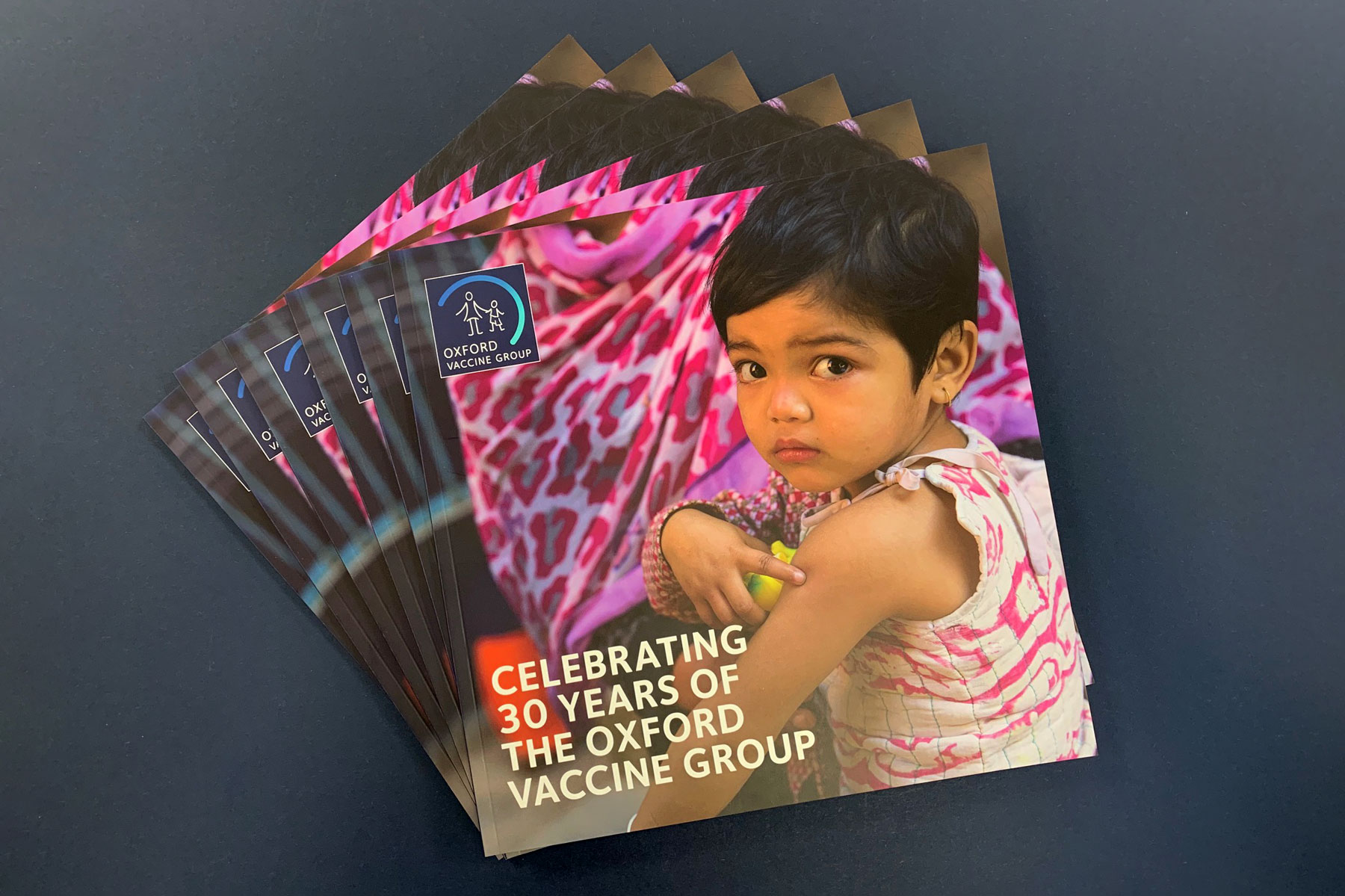 Commemorative brochures designed and printed for the Oxford Vaccine Group